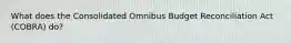 What does the Consolidated Omnibus Budget Reconciliation Act (COBRA) do?