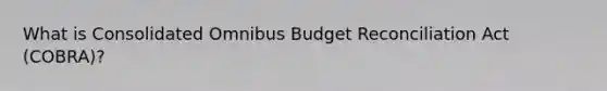 What is Consolidated Omnibus Budget Reconciliation Act (COBRA)?