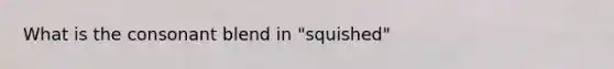 What is the consonant blend in "squished"