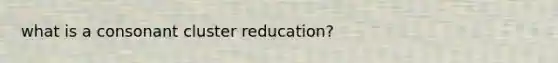 what is a consonant cluster reducation?