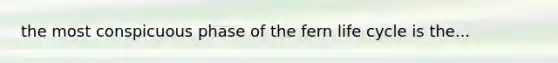 the most conspicuous phase of the fern life cycle is the...