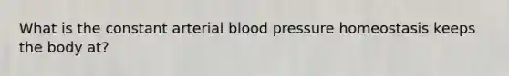 What is the constant arterial blood pressure homeostasis keeps the body at?