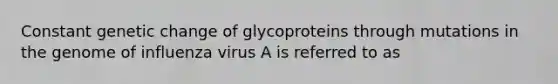 Constant genetic change of glycoproteins through mutations in the genome of influenza virus A is referred to as