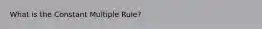 What is the Constant Multiple Rule?