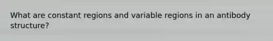 What are constant regions and variable regions in an antibody structure?