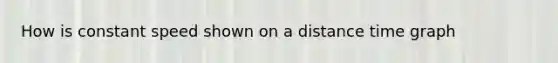 How is constant speed shown on a distance time graph