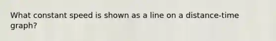 What constant speed is shown as a line on a distance-time graph?