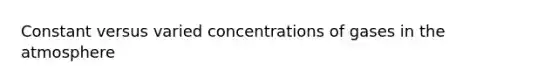 Constant versus varied concentrations of gases in the atmosphere