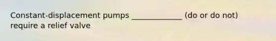 Constant-displacement pumps _____________ (do or do not) require a relief valve