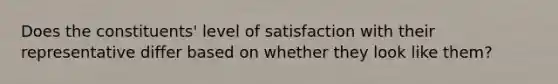 Does the constituents' level of satisfaction with their representative differ based on whether they look like them?