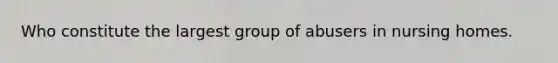 Who constitute the largest group of abusers in nursing homes.