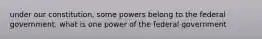 under our constitution, some powers belong to the federal government. what is one power of the federal government