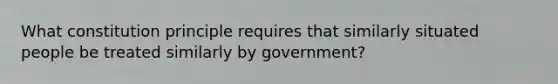 What constitution principle requires that similarly situated people be treated similarly by government?