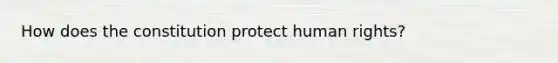 How does the constitution protect human rights?