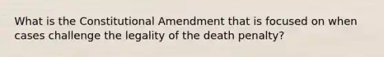 What is the Constitutional Amendment that is focused on when cases challenge the legality of the death penalty?