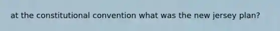 at the constitutional convention what was the new jersey plan?
