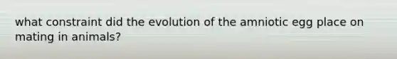 what constraint did the evolution of the amniotic egg place on mating in animals?