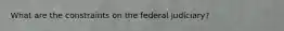 What are the constraints on the federal judiciary?