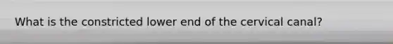 What is the constricted lower end of the cervical canal?