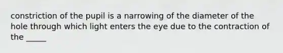 constriction of the pupil is a narrowing of the diameter of the hole through which light enters the eye due to the contraction of the _____