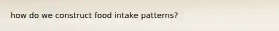 how do we construct food intake patterns?