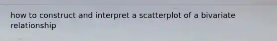 how to construct and interpret a scatterplot of a bivariate relationship
