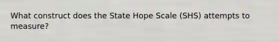 What construct does the State Hope Scale (SHS) attempts to measure?