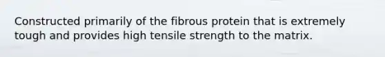 Constructed primarily of the fibrous protein that is extremely tough and provides high tensile strength to the matrix.