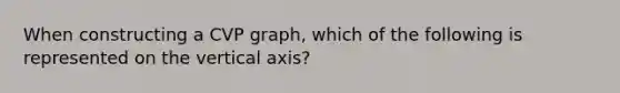 When constructing a CVP graph, which of the following is represented on the vertical axis?