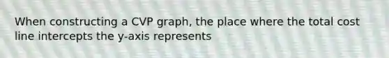 When constructing a CVP graph, the place where the total cost line intercepts the y-axis represents