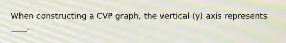 When constructing a CVP graph, the vertical (y) axis represents ____.