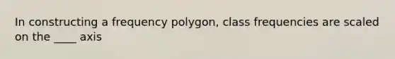 In constructing a <a href='https://www.questionai.com/knowledge/khnu9aEyv1-frequency-polygon' class='anchor-knowledge'>frequency polygon</a>, class frequencies are scaled on the ____ axis