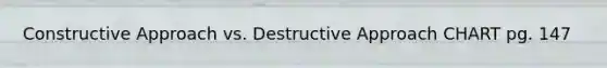 Constructive Approach vs. Destructive Approach CHART pg. 147