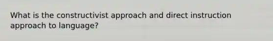 What is the constructivist approach and direct instruction approach to language?