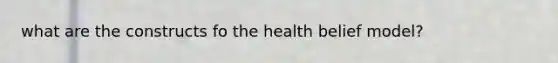 what are the constructs fo the health belief model?