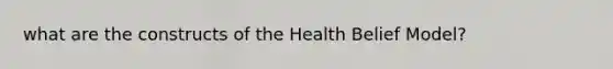 what are the constructs of the Health Belief Model?