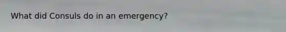 What did Consuls do in an emergency?