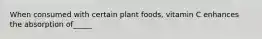 When consumed with certain plant foods, vitamin C enhances the absorption of_____