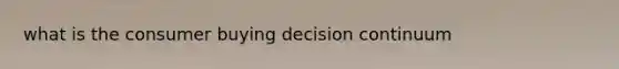 what is the consumer buying decision continuum