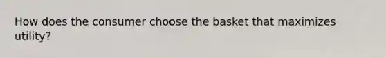 How does the consumer choose the basket that maximizes utility?