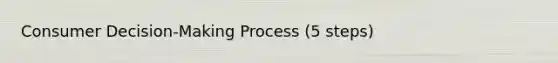 Consumer Decision-Making Process (5 steps)