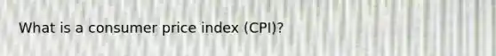 What is a consumer price index (CPI)?