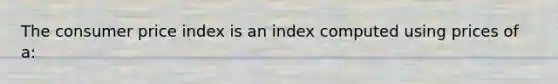 The consumer price index is an index computed using prices of a: