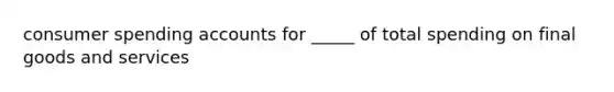 consumer spending accounts for _____ of total spending on final goods and services