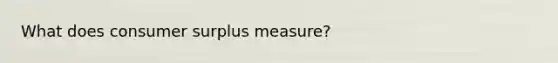 What does consumer surplus measure?