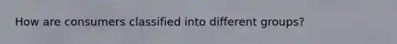How are consumers classified into different groups?