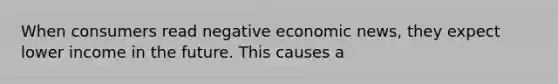 When consumers read negative economic news, they expect lower income in the future. This causes a