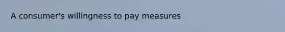 A consumer's willingness to pay measures