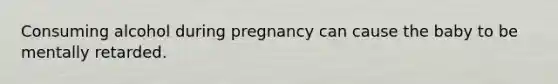 Consuming alcohol during pregnancy can cause the baby to be mentally retarded.