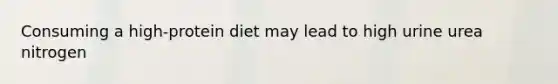 Consuming a high-protein diet may lead to high urine urea nitrogen